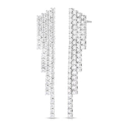 Diamond Waterfall Earrings, 14k white gold, 2.44 carats - URBAETIS Fine Jewelry