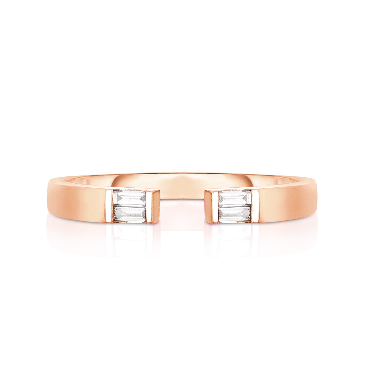 Open Baguette Ring, 14K Rose Gold- 
URBAETIS Fine Jewelry