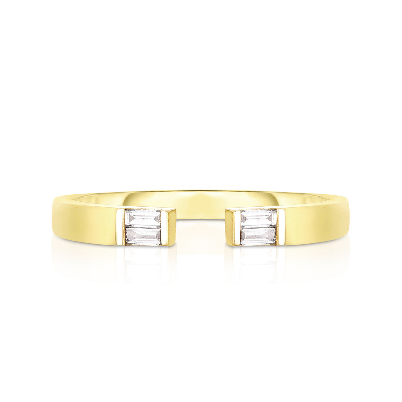 Open Baguette Ring, 14K Yellow Gold-URBAETIS Fine Jewelry