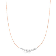 Domino Marquise Necklace, 14k rose gold, 0.27 carats - URBAETIS Fine Jewelry