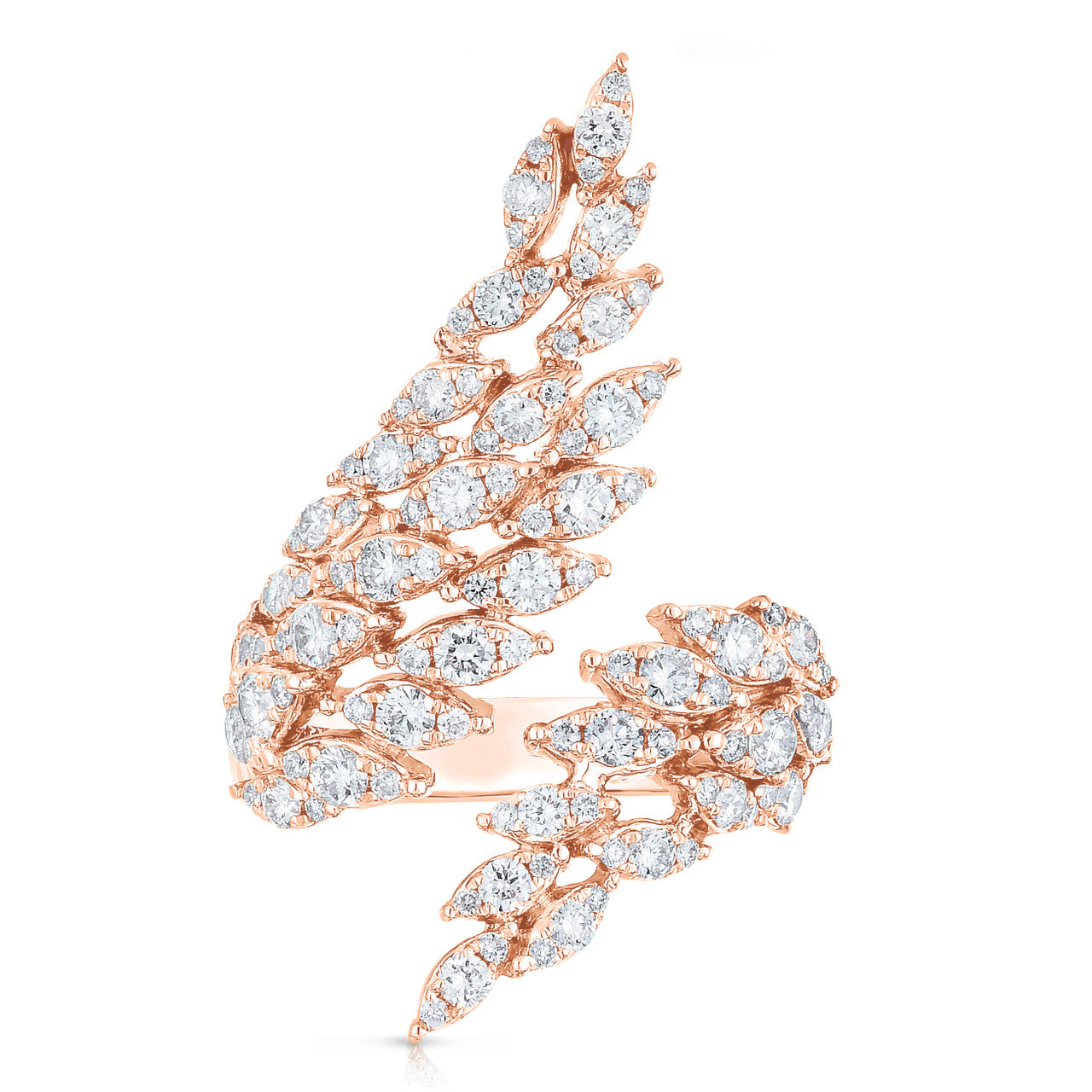 Marquise Wrap Ring, 14K Rose Gold, 1.29 carats- URBAETIS Fine Jewelry