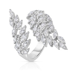 Marquise Wing Wrap Ring, 14k white gold, 1.29 carats - URBAETIS Fine Jewelry