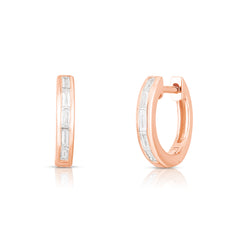 Channel Set Baguette Diamond Huggies