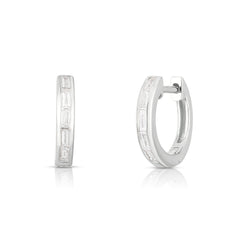 Channel Set Baguette Diamond Huggies