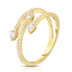 Diamond Pear and Pave Ring