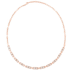 Baguette Link Necklace, 14k rose gold, 1.84 carats - URBAETIS Fine Jewelry