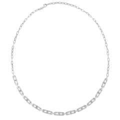 Baguette Link Necklace, 14k white gold, 1.84 carats - URBAETIS Fine Jewelry