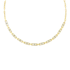 Baguette Link Necklace, 14k yellow gold, 1.84 carats - URBAETIS Fine Jewelry