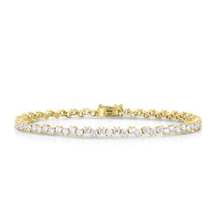 Offset 3 carat tennis bracelet, 14k yellow gold - URBAETIS Fine Jewelry