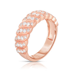 Diamond Snake Chain Ring, 14k rose gold, 0.62 carats - URBAETIS Fine Jewelry