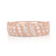 Diamond Snake Chain Ring, 14k rose gold, 0.62 carats - URBAETIS Fine Jewelry