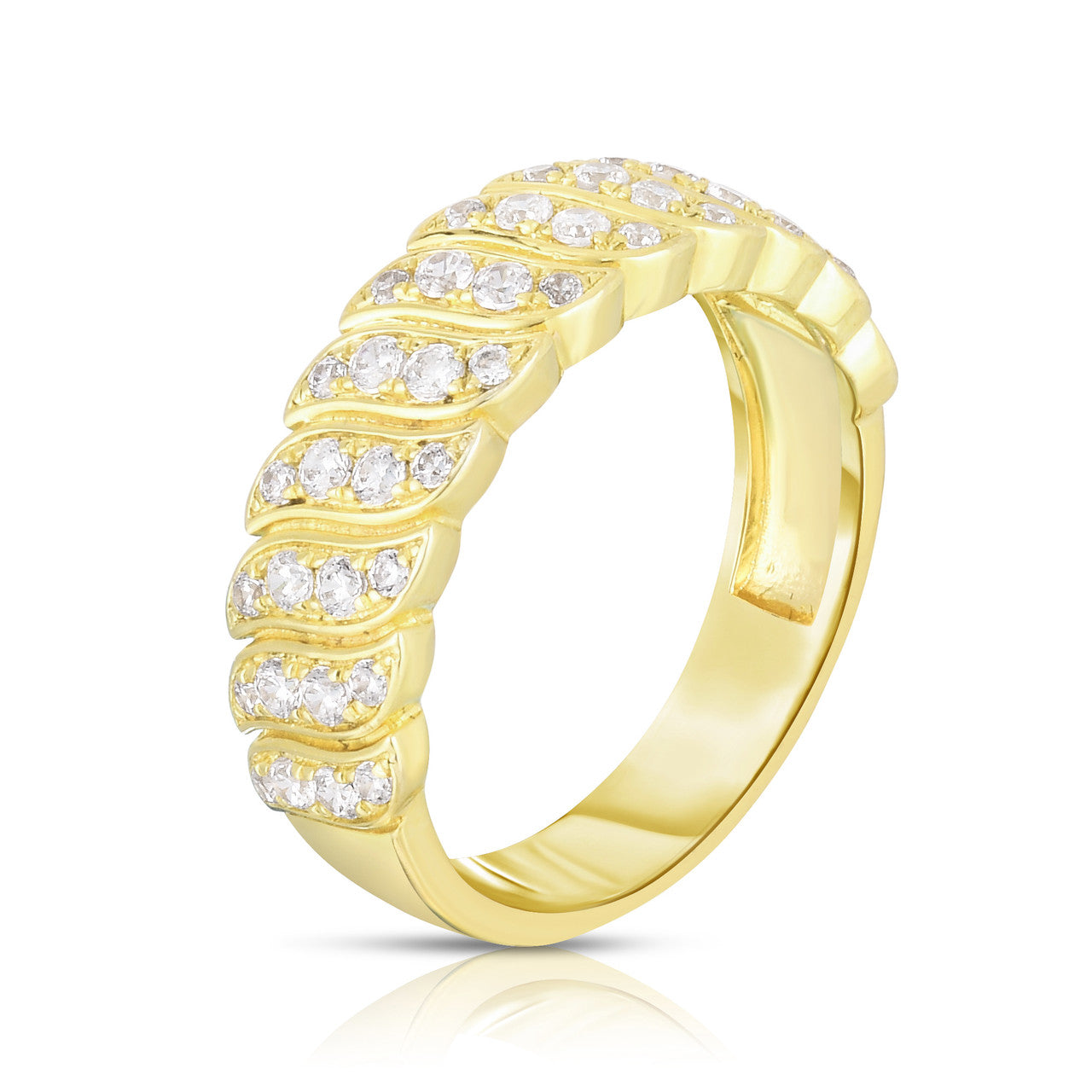 Diamond Snake Chain Ring, 14k yellow gold, 0.62 carats - URBAETIS Fine Jewelry