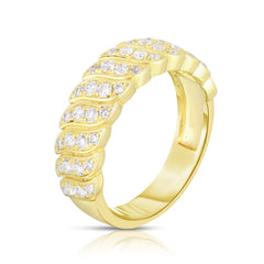 Diamond Snake Chain Ring, 14k yellow gold, 0.62 carats - URBAETIS Fine Jewelry