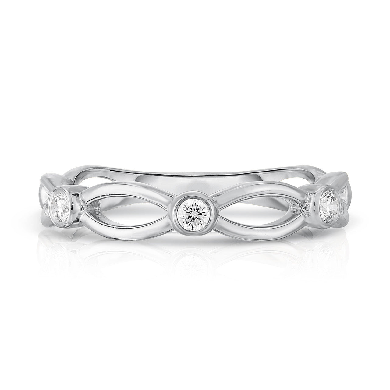 Open Diamond Band, 14k White Gold- URBAETIS Fine Jewelry