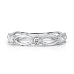 Open Diamond Band, 14k White Gold- URBAETIS Fine Jewelry