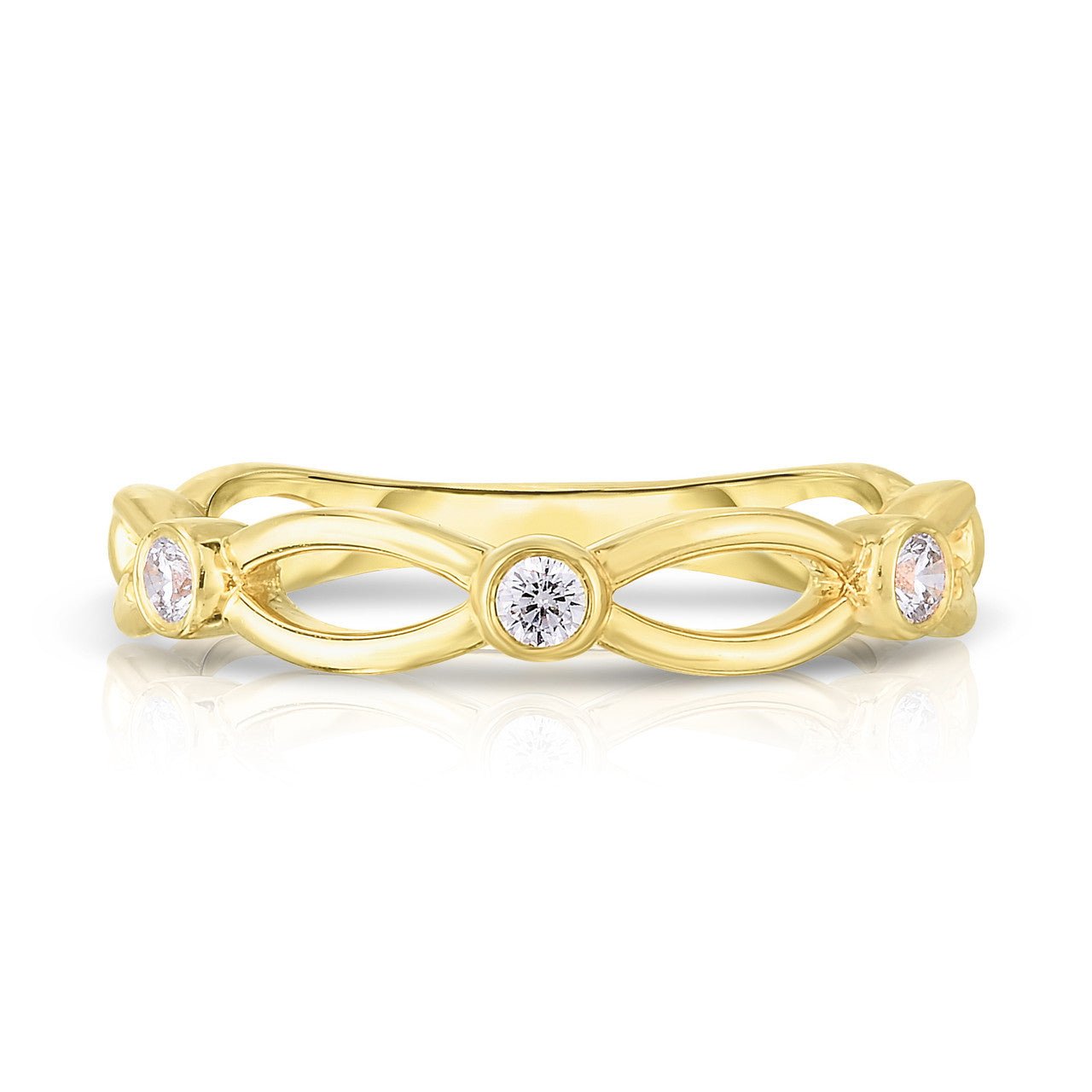 Open Diamond Band, 14k Yellow Gold- URBAETIS Fine Jewelry