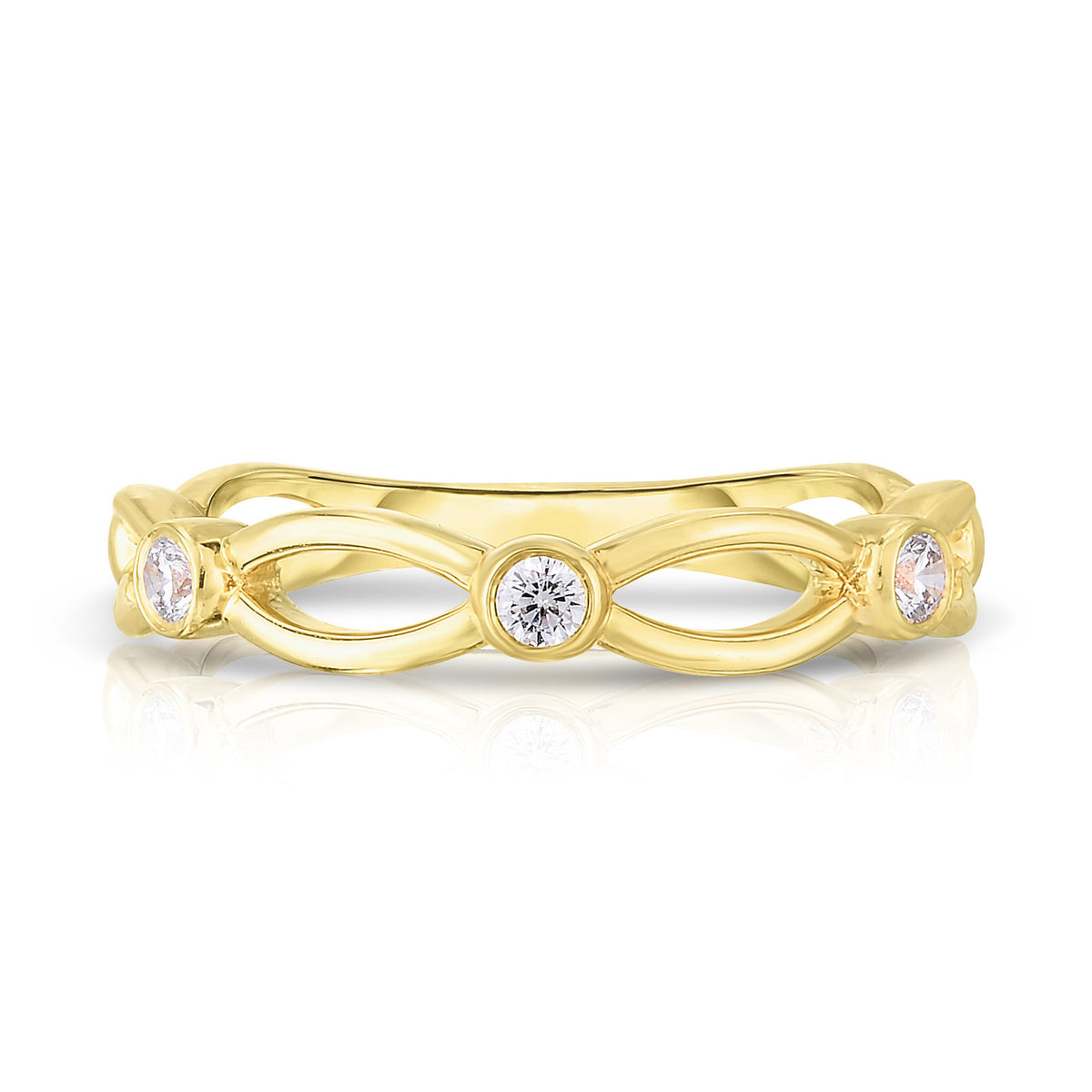 Open Diamond Band, 14k Yellow Gold- URBAETIS Fine Jewelry