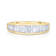 Channel Set Graduated Baguette Diamond Ring, 14k yellow gold, 0.92 carats - URBAETIS Fine Jewelry