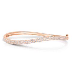 Diamond Curved Bangle, 14k rose gold - URBAETIS Fine Jewelry