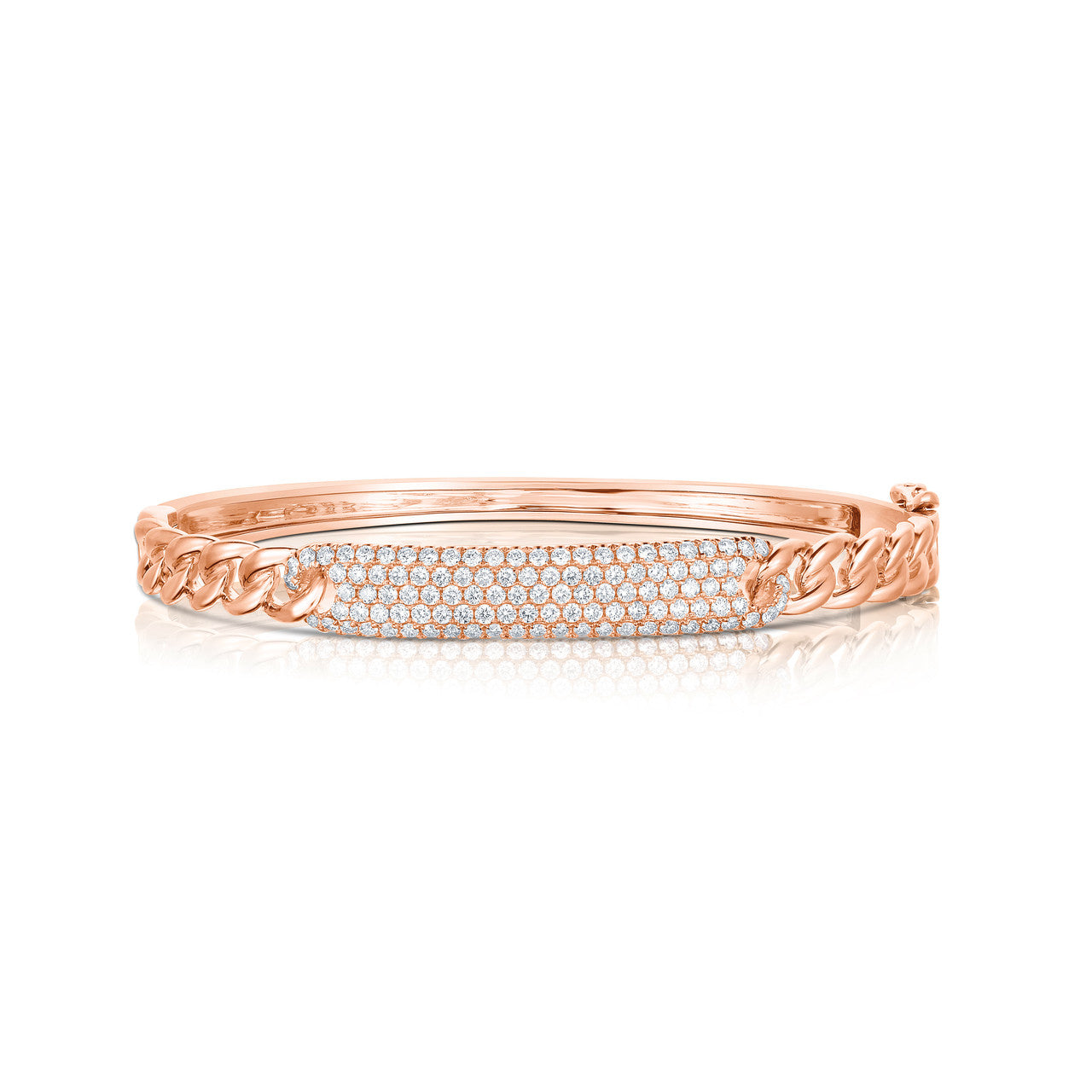 Diamond ID Bangle, 14k rose gold - URBAETIS Fine Jewelry