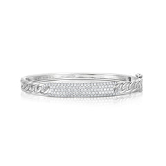 Diamond ID Bangle, 14k white gold - URBAETIS Fine Jewelry