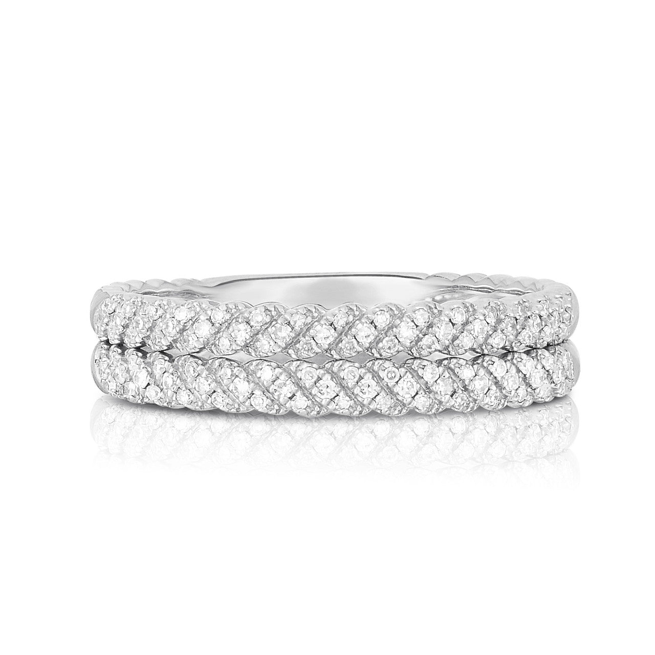 Diamond Wheat Ring, 14k white gold, 0.33 carats - URBAETIS Fine Jewelry