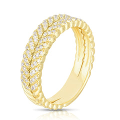 Diamond Wheat Ring, 14k yellow gold, 0.33 carats - URBAETIS Fine Jewelry