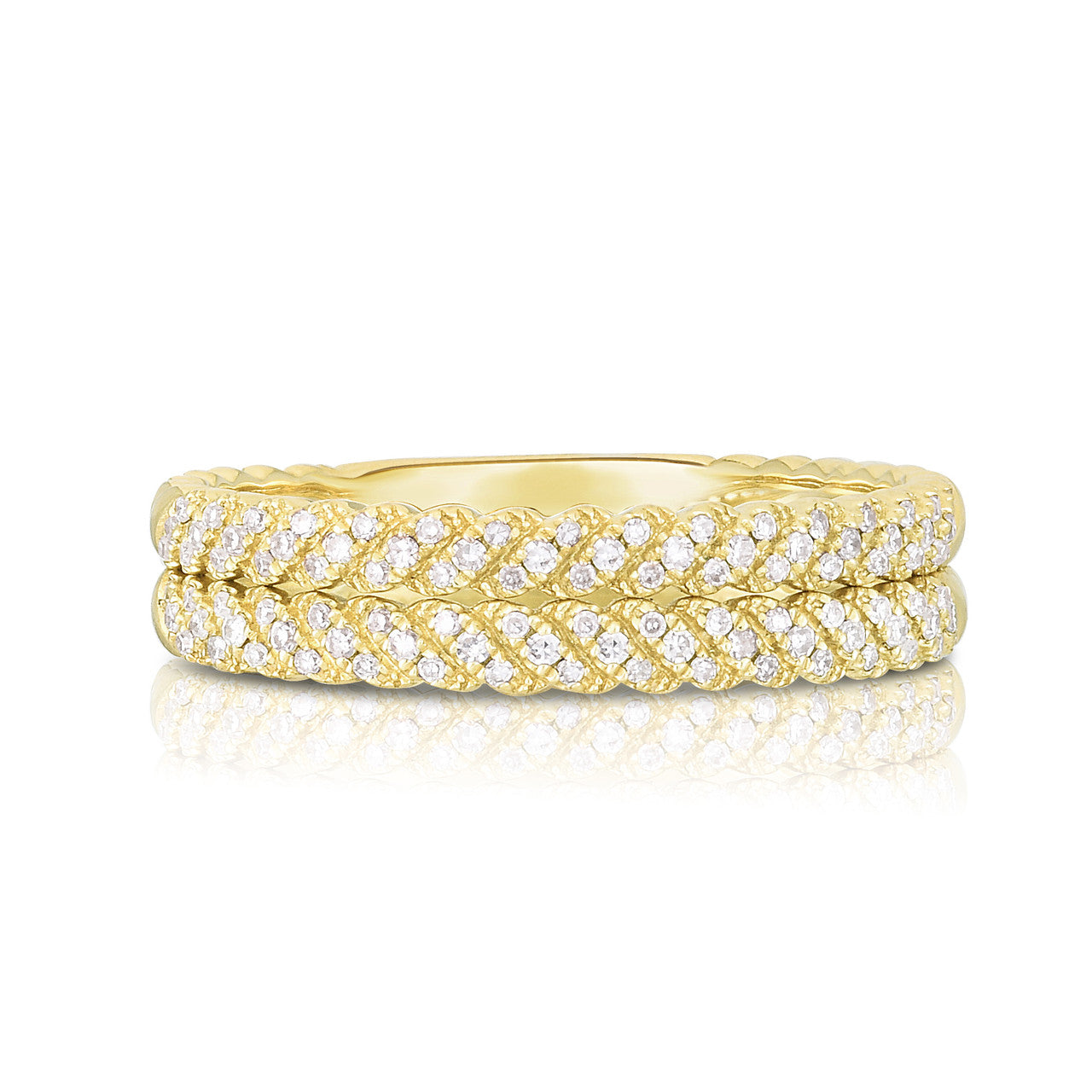Diamond Wheat Ring, 14k yellow gold, 0.33 carats - URBAETIS Fine Jewelry