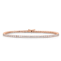4 Prong Tennis Bracelet, 2 carats, 14k rose gold - URBAETIS Fine Jewelry