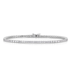 4 Prong Tennis Bracelet, 2 carats, 14k white gold - URBAETIS Fine Jewelry