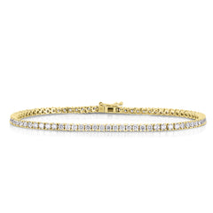 4 Prong Tennis Bracelet, 2 carats, 14k yellow gold - URBAETIS Fine Jewelry