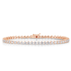 3 Prong Diamond Tennis Bracelet, 14k rose gold - URBAETIS Fine Jewelry