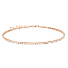 Diamond Tennis Choker, 14k rose gold, 2.5 carats - URBAETIS Fine Jewelry