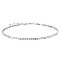 Diamond Tennis Choker, 14K White Gold, 2.5 carats- URBAETIS Fine Jewelry