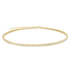 Diamond Tennis Choker, 14k yellow gold, 2.5 carats - URBAETIS Fine Jewelry