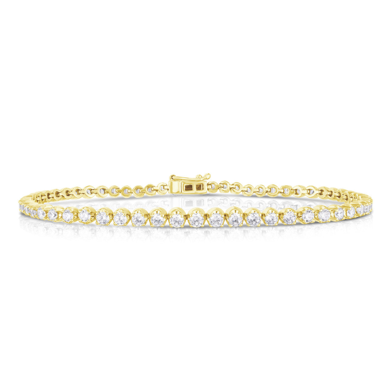 Graduating Diamond Tennis Bracelet, 14k yellow gold, 2.3 carats - URBAETIS Fine Jewelry