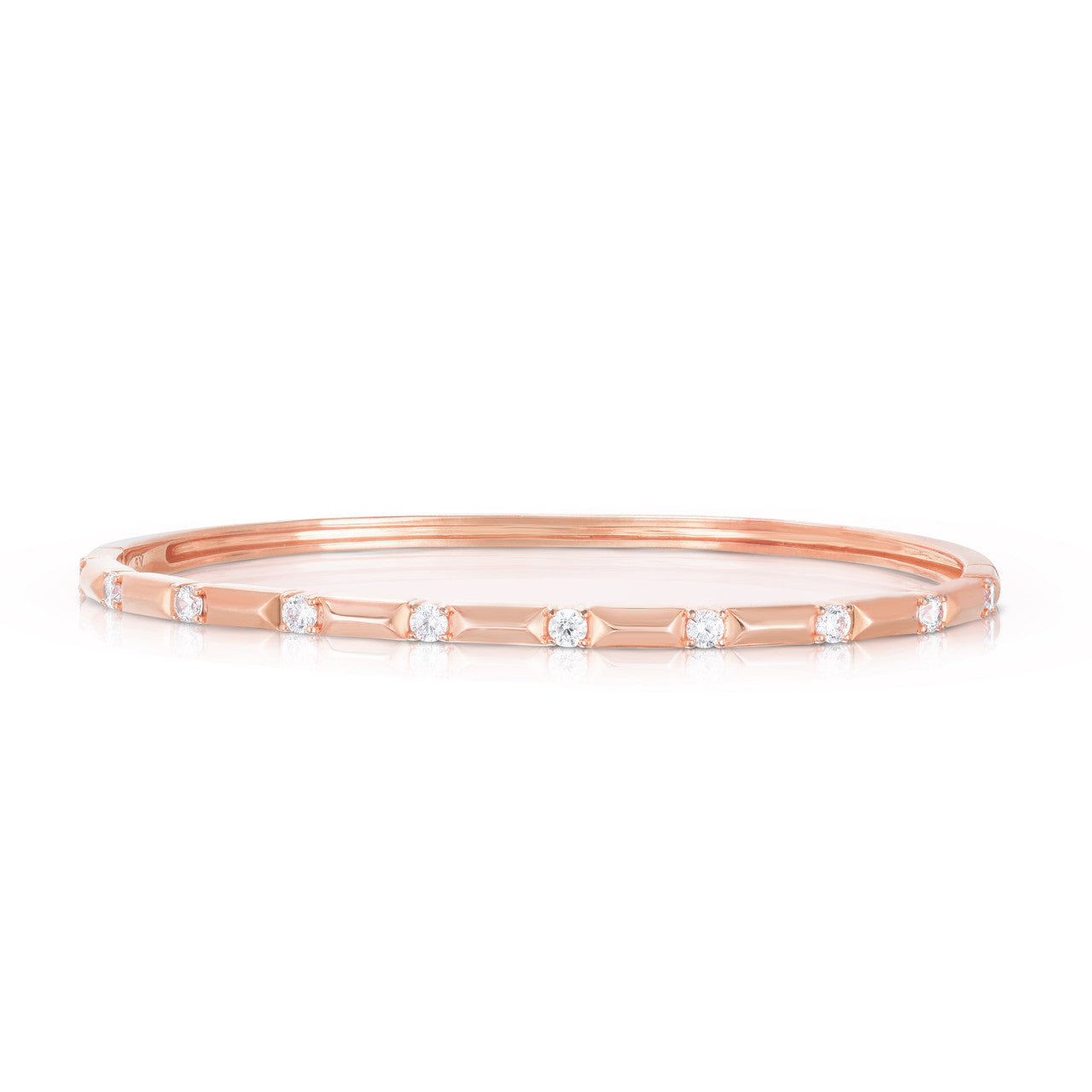 Gold and Diamond Pyramid Bangle, 14k rose gold - URBAETIS Fine Jewelry