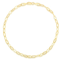 Hammered Gold Chain Anklet, 14K Yellow Gold- URBAETIS Fine Jewelry