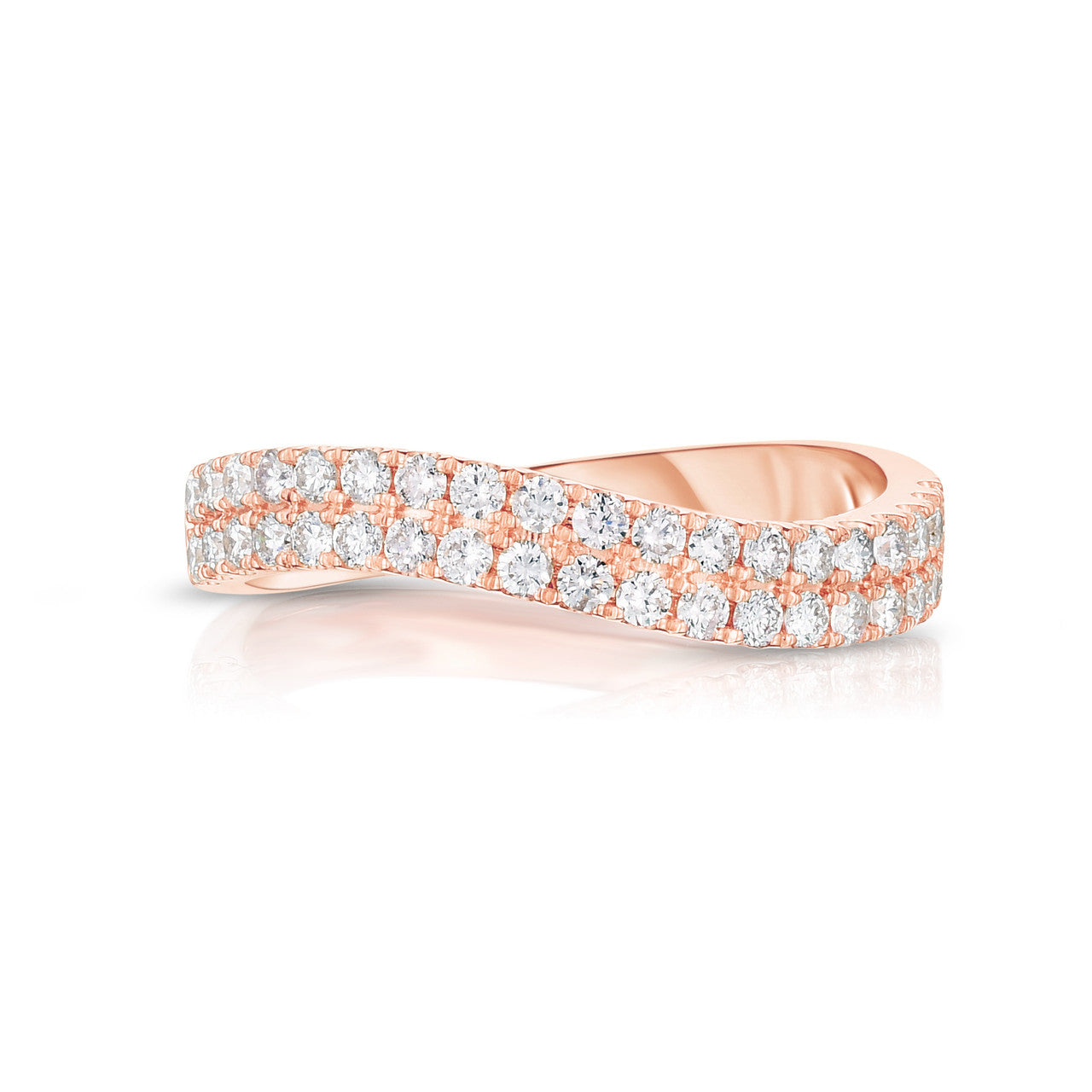 Diamond Curved Ring, 14K Rose Gold- URBAETIS Fine Jewelry