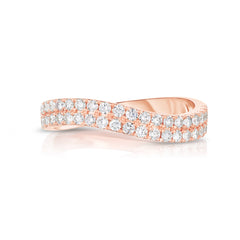 Diamond Curved Ring, 14K Rose Gold- URBAETIS Fine Jewelry