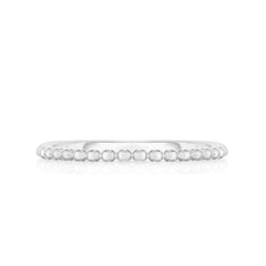 Single Row Beaded Ring, 14K White Gold- URBAETIS Fine Jewelry