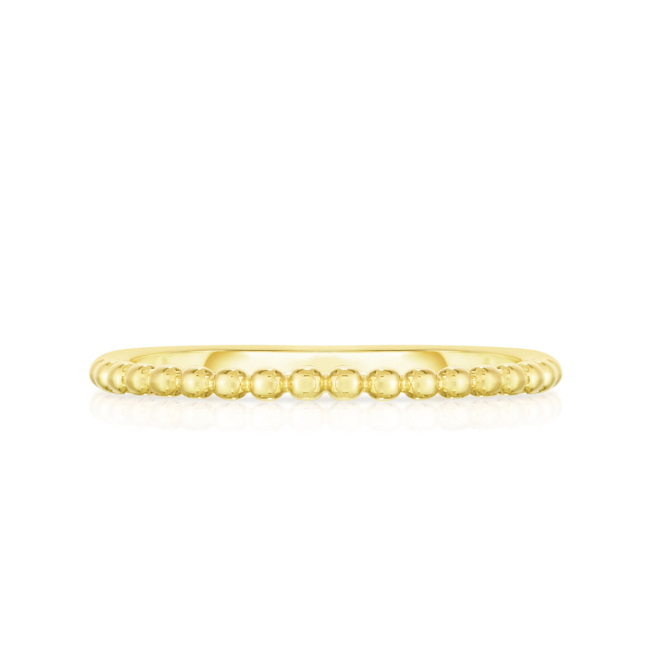 Single Row Beaded Ring, 14K Yellow Gold- URBAETIS Fine Jewelry