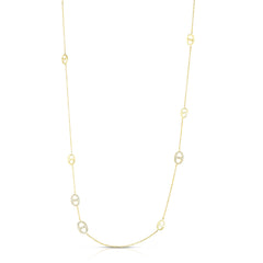 30" Diamond Mariner Chain, 14K Yellow Gold- URBAETIS Fine Jewelry