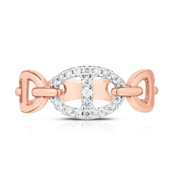 Diamond Mariner Chain Ring, 14K Rose Gold - URBAETIS Fine Jewelry