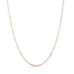 Pave Diamond Gold Bar Tennis Necklace