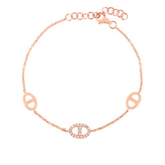 Diamond Mariner Bracelet, 14K Rose Gold- URBAETIS Fine Jewelry