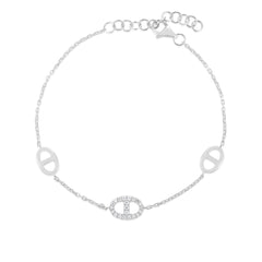Diamond Mariner Bracelet, 14K White Gold- URBAETIS Fine Jewelry
