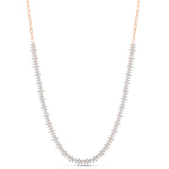 Marquise illusion Diamond Tennis Necklace, 14K Rose Gold- URBAETIS Fine Jewelry