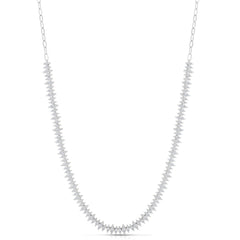 Marquise illusion Diamond Tennis Necklace, 14K White Gold- URBAETIS Fine Jewelry