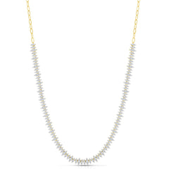 Marquise illusion Diamond Tennis Necklace, 14K Yellow Gold- URBAETIS Fine Jewelry